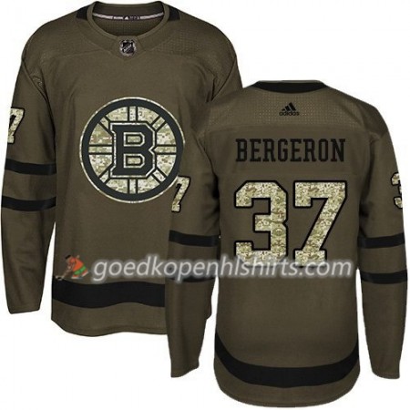 Boston Bruins Patrice Bergeron 37 Adidas 2017-2018 Camo Groen Authentic Shirt - Mannen